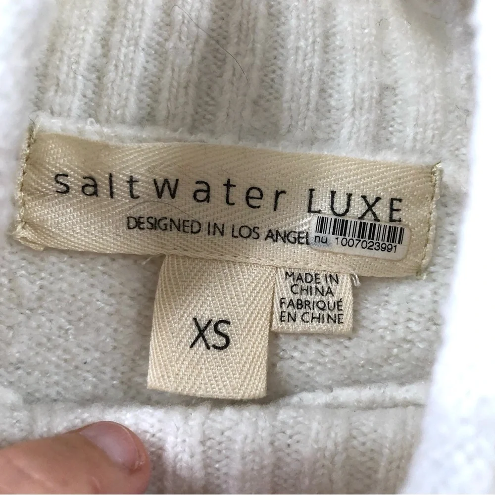 Saltwater Luxe Jane Sweater XS Colorblock Striped Mock Neck Knit